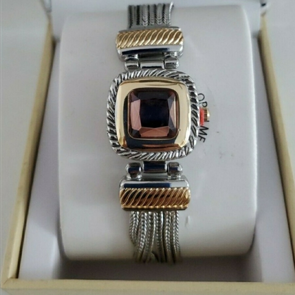 Charter Club Women’s Flip Cover Two-Tone Bracelet Watch